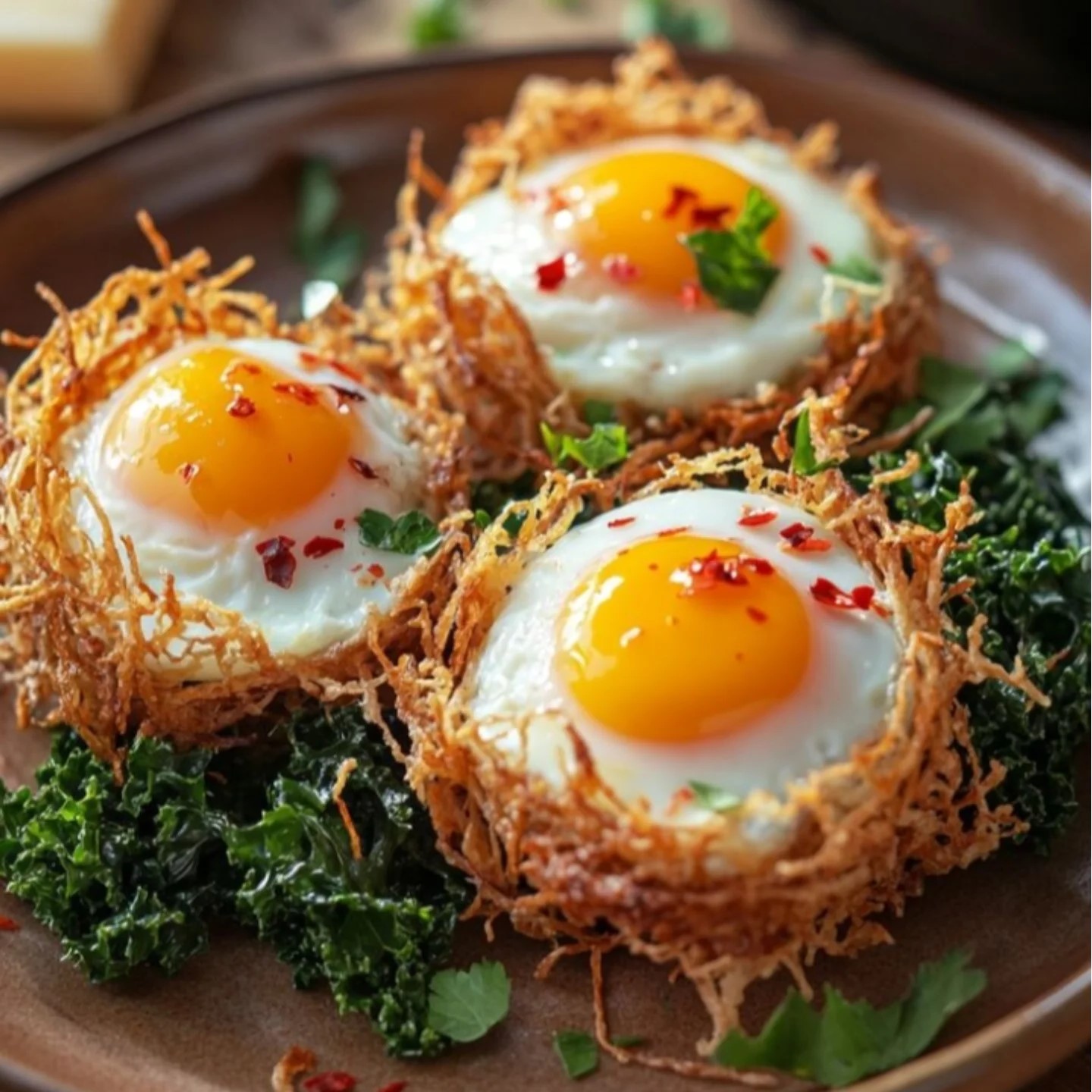 Crispy Potato Nests with Fried Eggs Delicious & Easy Recipe