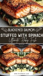 Ultimate Blackened Salmon Stuffed with Spinach Flaky Fish