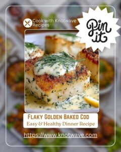Flaky Golden Baked Cod with Lemon-Dill Sauce Easy & Healthy Dinner Recipe
