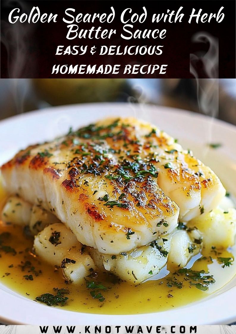 Golden Seared Cod with Herb Butter Sauce – Easy & Delicious Homemade Recipe