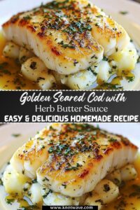 Golden Seared Cod with Herb Butter Sauce – Easy & Delicious Homemade Recipe