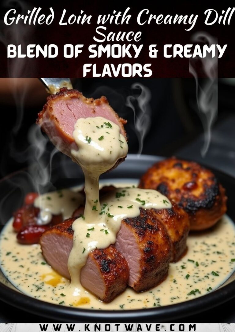 Grilled Loin with Creamy Dill Sauce Blend of Smoky & Creamy Flavors