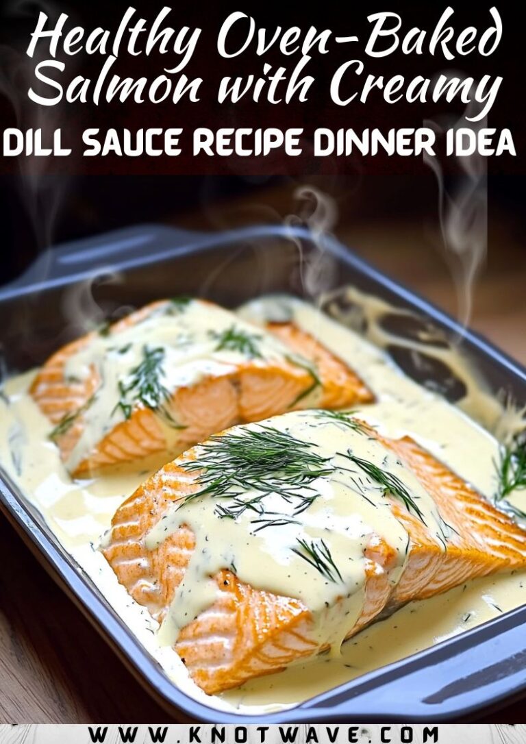 Healthy Oven-Baked Salmon with Creamy Dill Sauce Recipe Dinner Idea