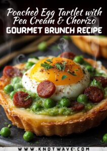 Poached Egg Tartlet with Pea Cream & Chorizo Gourmet Brunch Recipe