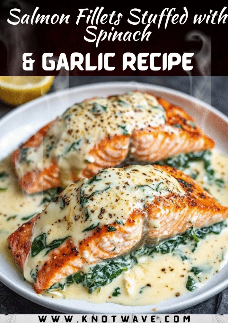 Salmon Fillets Stuffed with Spinach Mozzarella & Garlic Recipe