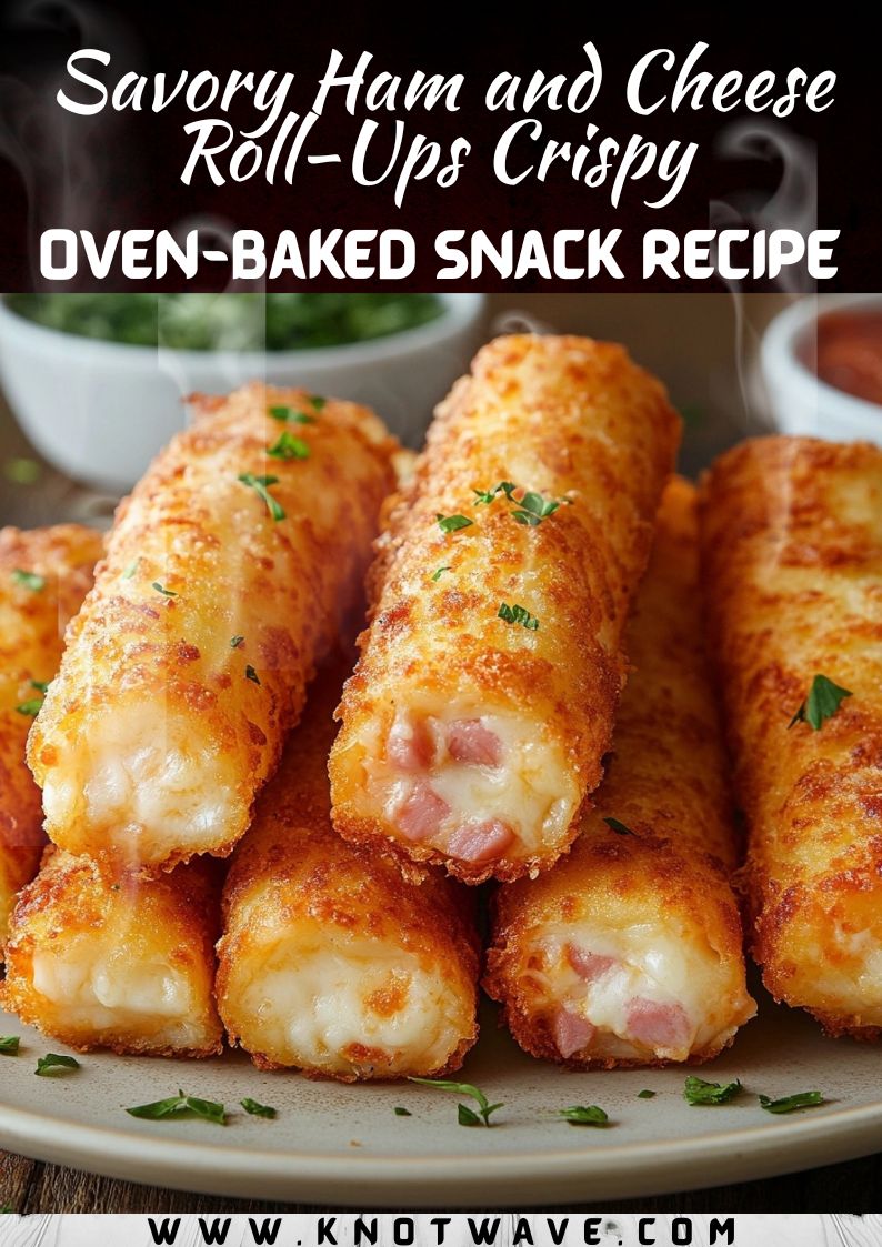 Savory Ham and Cheese Roll-Ups Crispy Oven-Baked Snack Recipe