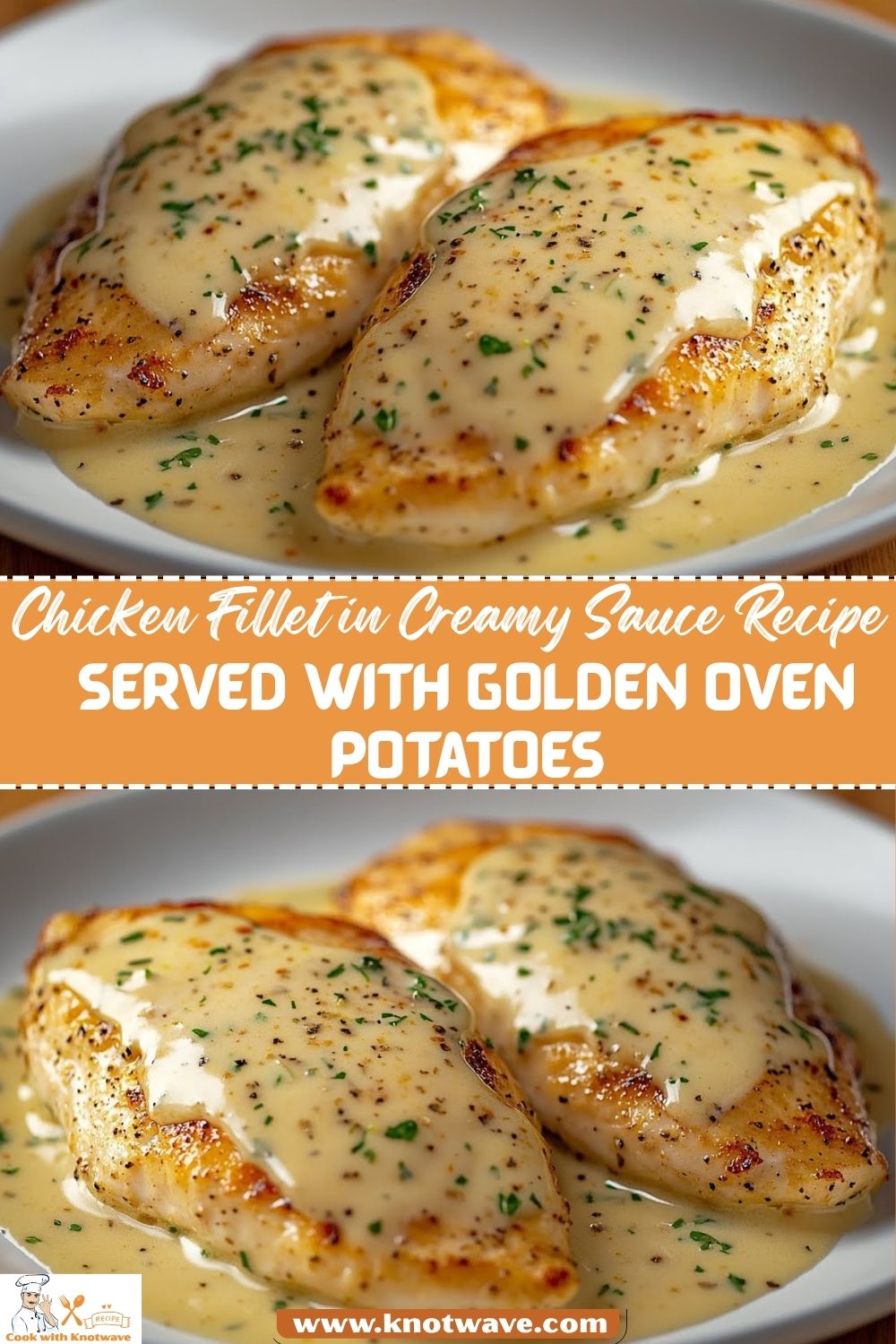 Best Chicken Fillet in Creamy Sauce Recipe – Served with Golden Oven Potatoes