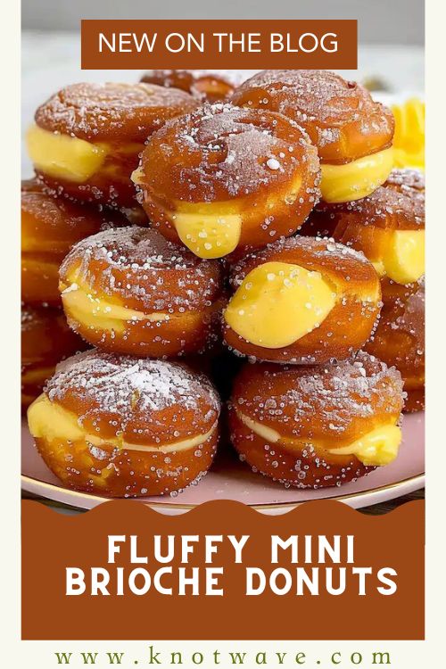 Fluffy Mini Brioche Donuts Filled with Vanilla Cream