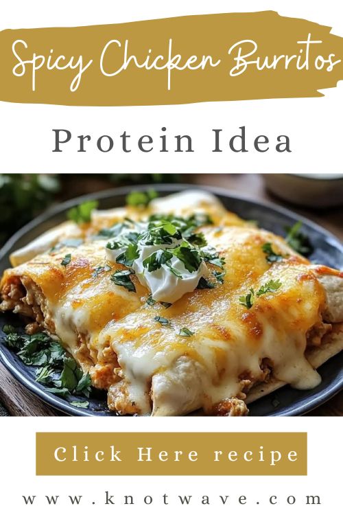 Spicy Chicken Burritos with Creamy Cheese Filling – Quick, High-Protein Meal Idea