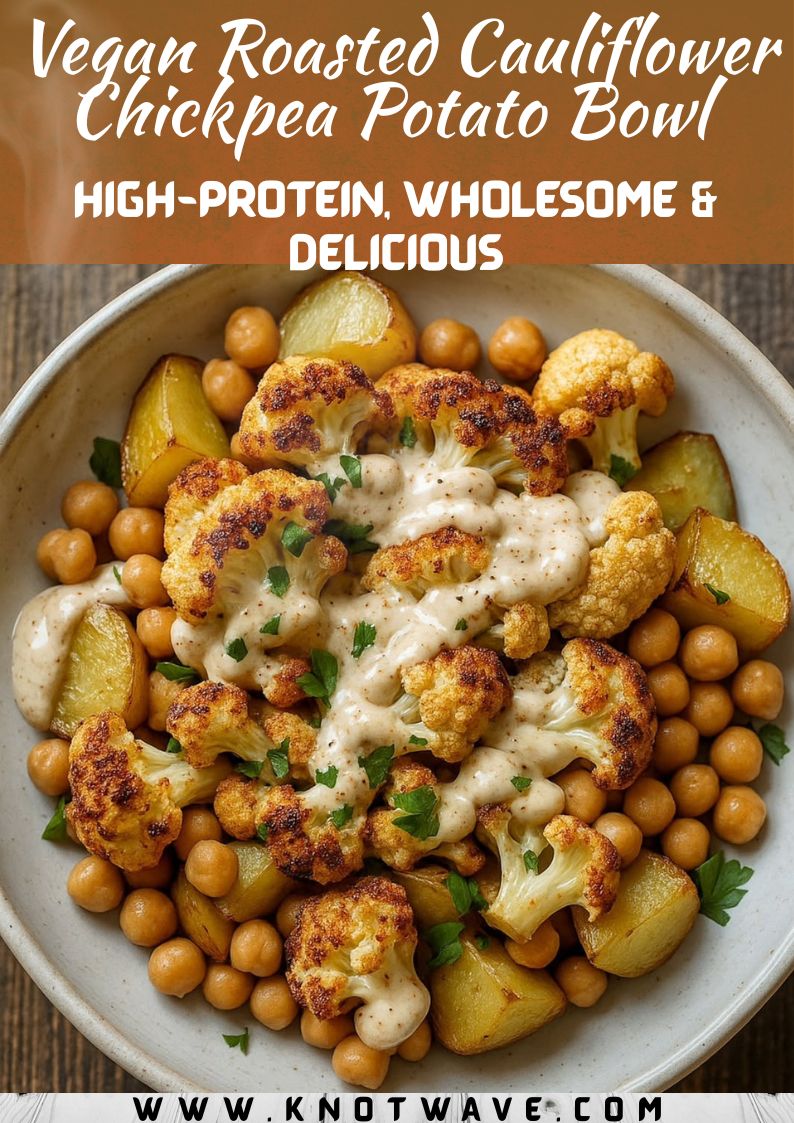 Vegan Roasted Cauliflower Chickpea Potato Bowl – High-Protein, Wholesome & Delicious