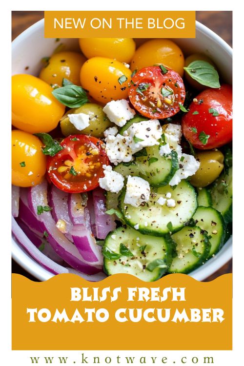 Mediterranean Bliss Fresh Tomato Cucumber Salad with Feta